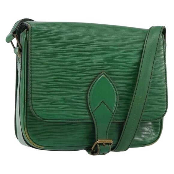 LOUIS VUITTON Epi Cartouchiere MM Shoulder Bag Green